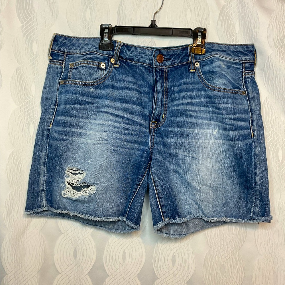 American Eagle Outfitters Distressed Blue Denim Jean Shorts